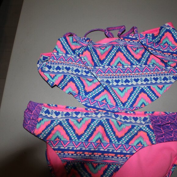 Multi Color 2 Pcs SO Bikini Swimsuit Size 16 - Picture 2 of 11